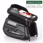 WEST BIKING - Bicycle Top Tube Phone Mount Bag, Touchscreen, Waterproof Front Frame, Double-Sided Bag